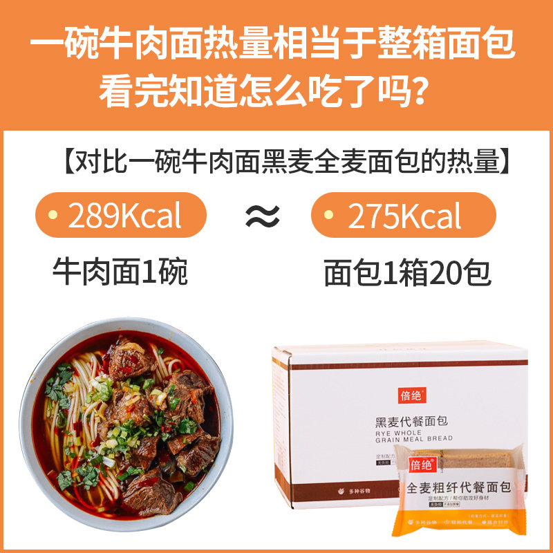 健身黑麦全麦0低减代餐糖尿人面包 旺康食品西式糕点