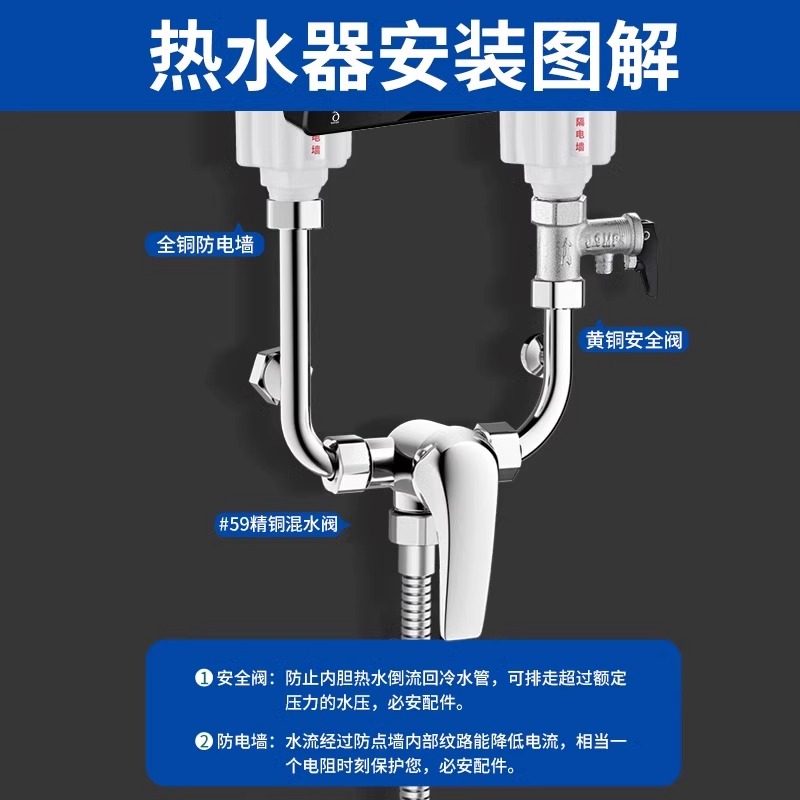 电热水器防电墙通用型配件配大全防漏电隔电墙防火墙专用安全接头,淘宝优惠券,粉丝福利购,淘宝优惠卷