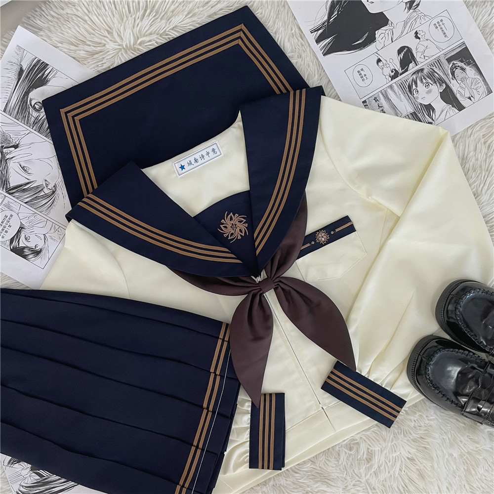 【岁樱】城南诗中意原创学院风套装日系jk制服学生上衣长袖水手服-图0