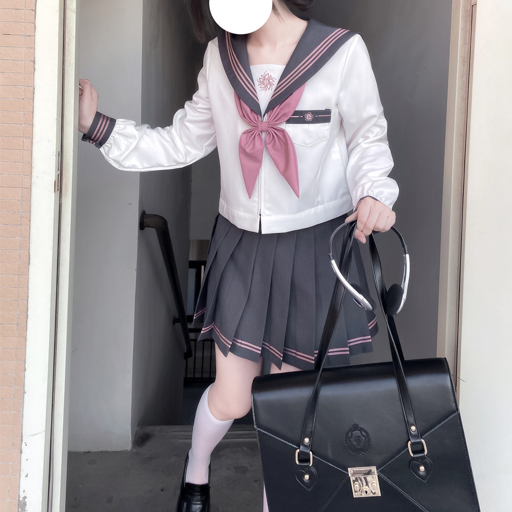 【岁樱】城南诗中意学院风套装jk制服甜美学生少女上衣短袖水手服 - 图2