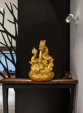 黄铜生肖如意龙摆件聚宝盆龙行天下龙腾四海摆件风水用品吉祥物