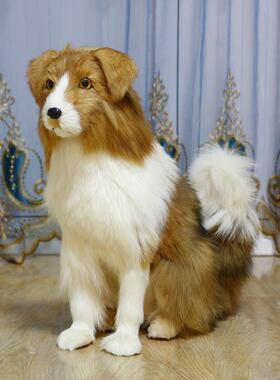 彷真狗摆件牧羊犬雪纳瑞狼狗动物模型展厅装饰品家居软装狗摆件