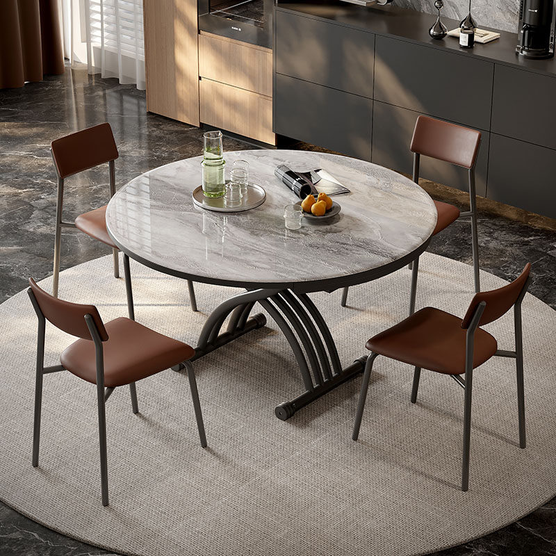 冠喻奢石工艺餐桌椅组合茶几可升降折叠拉台移动家用小户型亮光面,淘宝优惠券,粉丝福利购,淘宝优惠卷