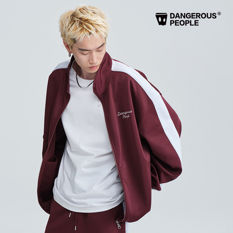 Dangerouspeople薛之谦dsp粉色宽条撞色外套潮牌休闲长裤运动套装,淘宝优惠券,粉丝福利购,淘宝优惠卷