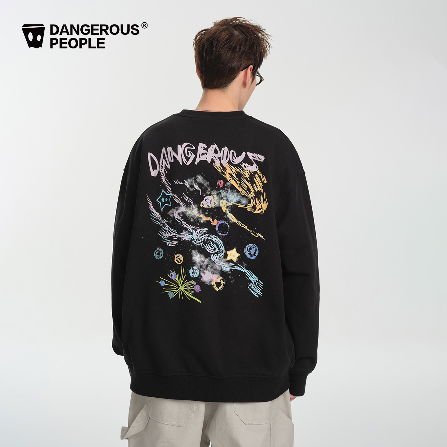 Dangerouspeople薛之谦dsp星星刺绣潮酷印花圆领卫衣宽松百搭上衣,淘宝优惠券,粉丝福利购,淘宝优惠卷