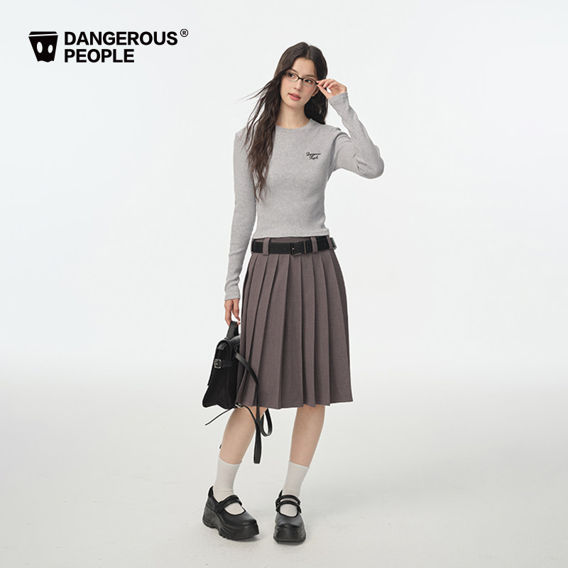 Dangerouspeople薛之谦dsp女装螺纹刺绣logo合身休闲百搭长袖T恤,淘宝优惠券,粉丝福利购,淘宝优惠卷