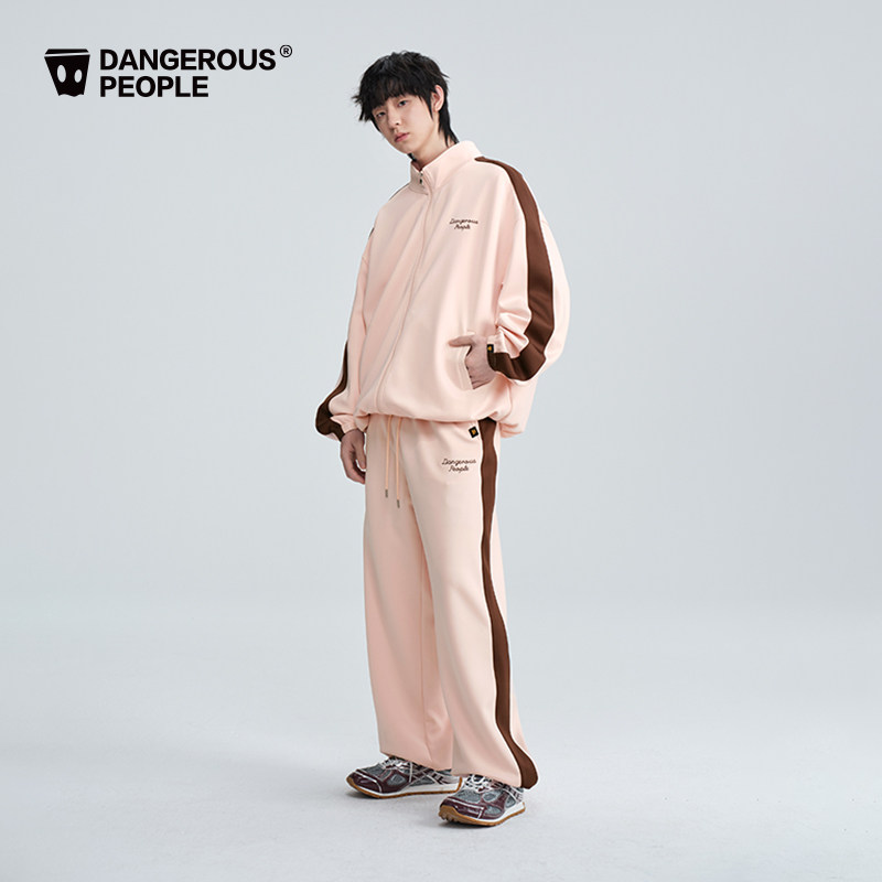 Dangerouspeople薛之谦dsp粉色宽条撞色外套潮牌休闲长裤运动套装,淘宝优惠券,粉丝福利购,淘宝优惠卷