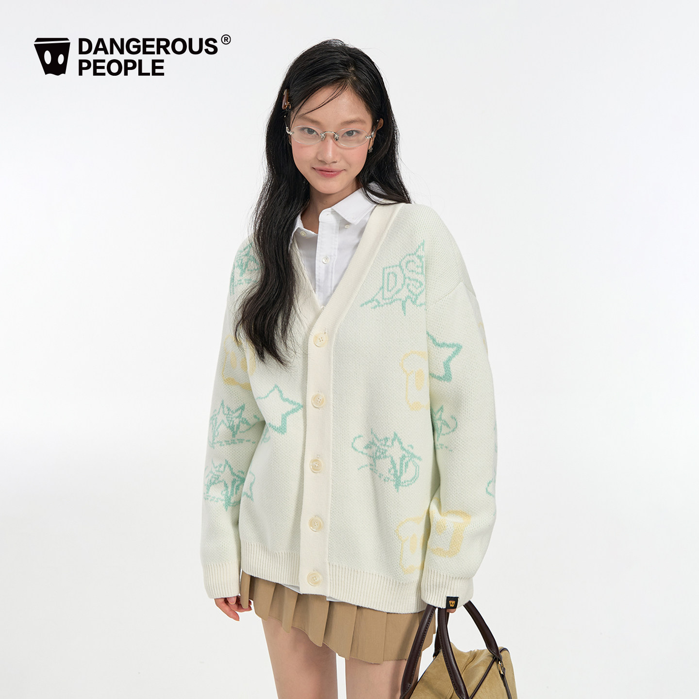 Dangerouspeople薛之谦dsp小眼睛吐司提花潮牌慵懒落肩针织开衫,淘宝优惠券,粉丝福利购,淘宝优惠卷