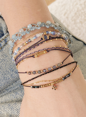 Bygarance串珠星星吊坠叠戴手链