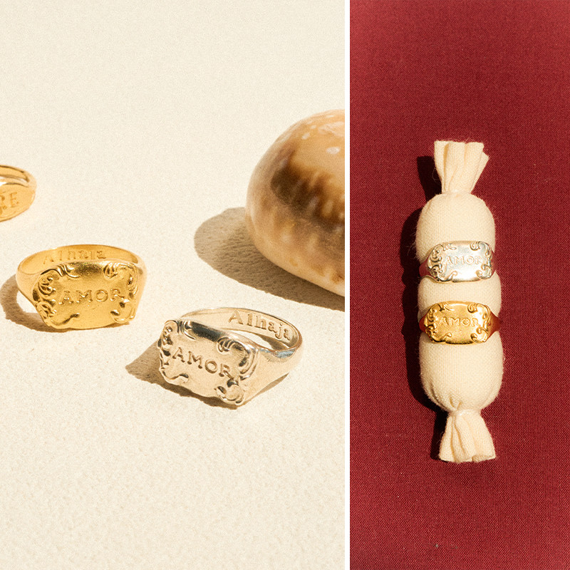 Spanish Alhaja niche retro gold ring