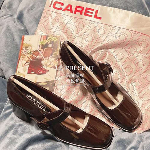 CAREL官网授权CAREN玛丽珍鞋漆皮高跟粗带复古风优雅法式单鞋女鞋 - 图2