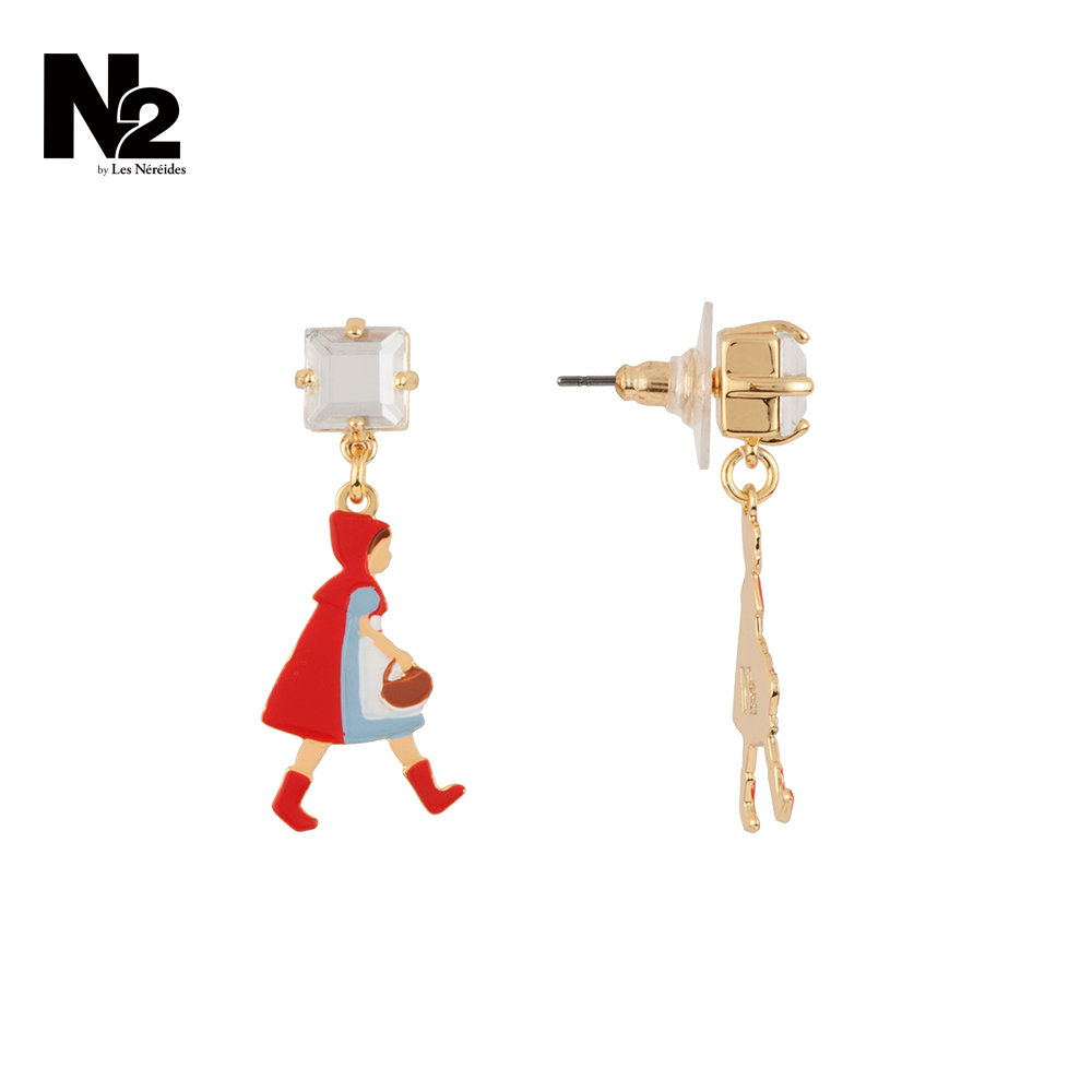 N2 by Les Nereides 小红帽系列 小红帽林中漫步耳钉耳夹 - 图0