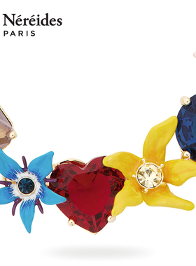 Les Nereides菜圃系列 宣言 项链手绘珐琅琉璃花朵亚麻花