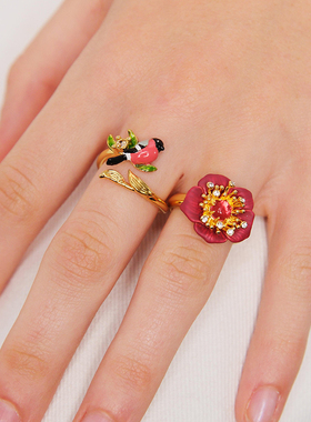 Les Nereides雪绒冬季系列 圣诞玫瑰 戒指设计感简约生日礼物