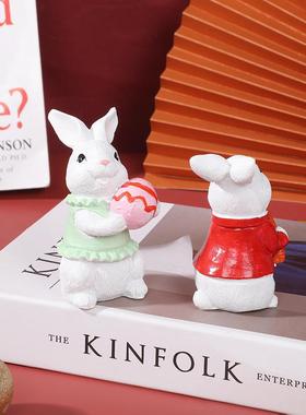 欧美万圣节兔子摆件花园庭院装饰树脂工艺品窗台微观盆景装饰雕塑