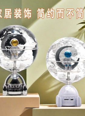 旋转地球仪蓝牙音箱桌面装饰摆件