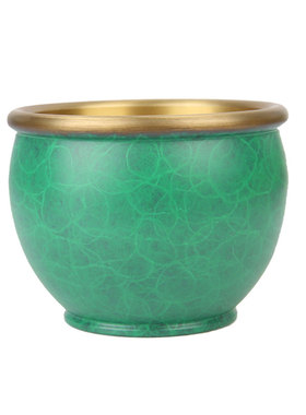 卓好 翡翠绿铜缸摆件