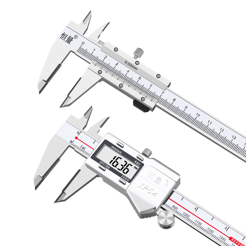 恒量镶硬质合金数显带表游标卡尺耐磨钨钢划线卡尺0-150mm指针尺-图3