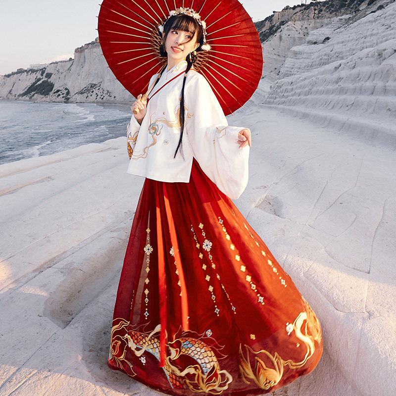 十三余儿[龙灯夜宴]刺绣下裙小豆蔻 十三余民族服装/舞台装