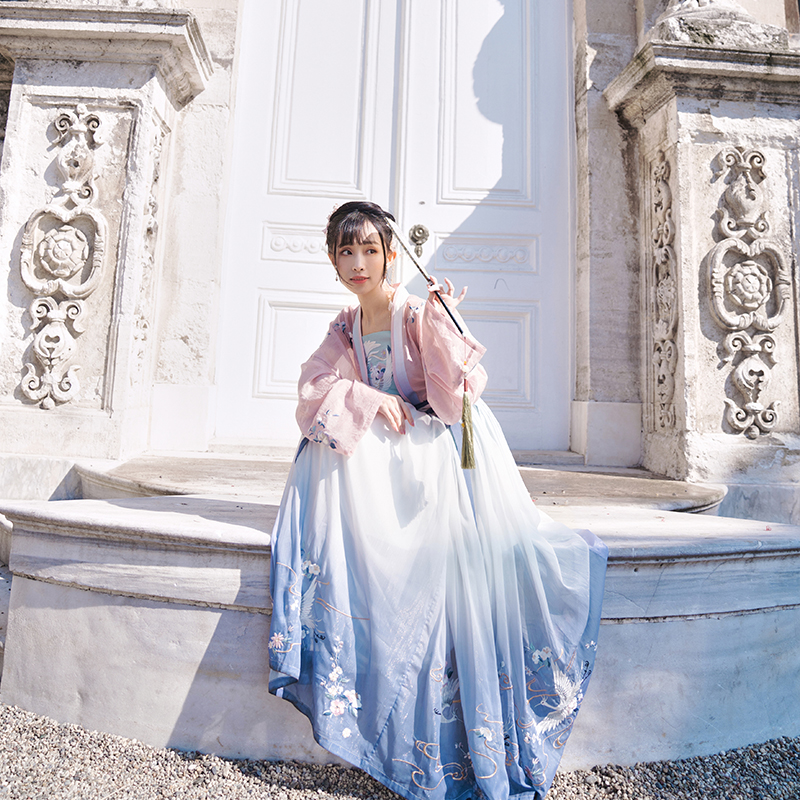 十三余儿[千山鹭鸶]对襟上衫小豆蔻 十三余民族服装/舞台装