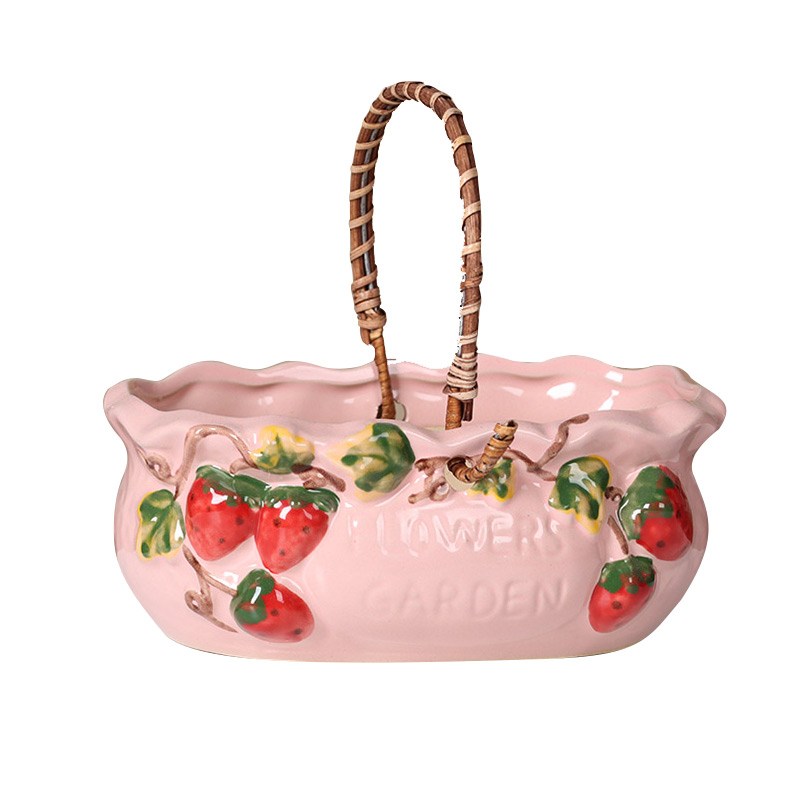 创意多肉盆大口径粗陶透气大号肉肉植物提篮拼盘陶瓷花盆特价清仓,淘宝优惠券,粉丝福利购,淘宝优惠卷