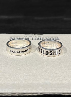 简约个性字母造型光面纯银戒指