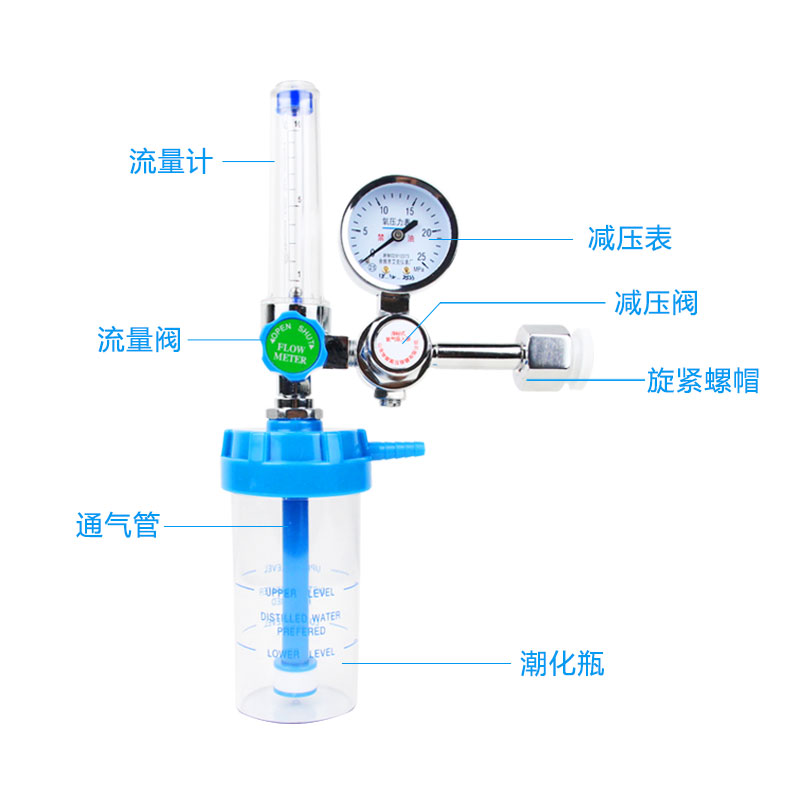 华宸浮标式吸入器氧气瓶流量表医用家用压力减压阀吸氧管通用真品