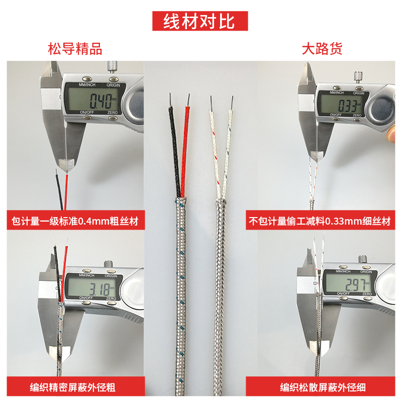 M6螺钉式热电偶M8温度探头感温线Pt100热电阻温度传感器K型热电偶