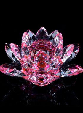水晶莲花摆件柜台车载玻璃多款式