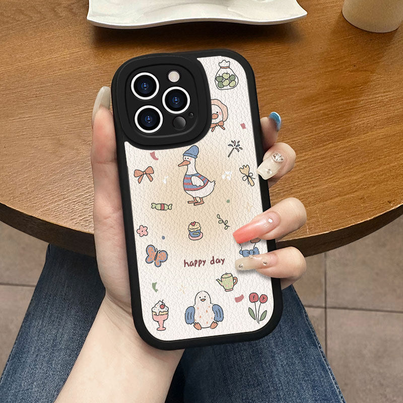 卡通可爱小狗适用于苹果16Promax手机壳15plus小羊皮14/13软硅胶12mini全包xr/xs防摔6sp高级7/8男女se2/3