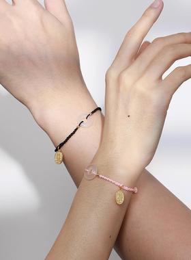 摩天轮和田玉手绳手链S925纯银小众设计高级感男女通用手饰品现货