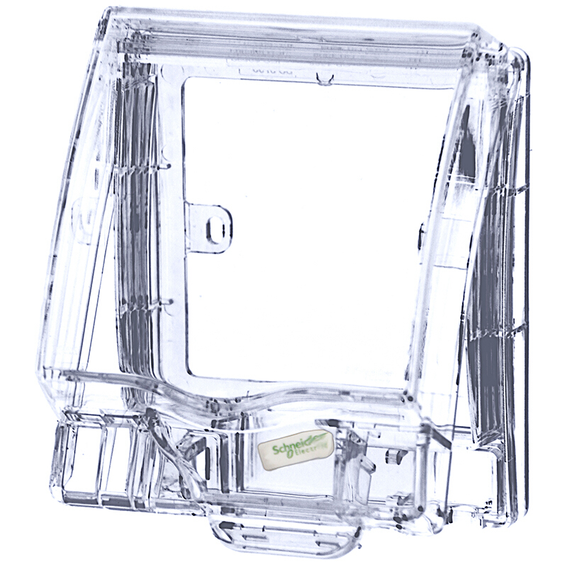 施耐德开关插座面板 天甲透明 IP55级一位防水盒 E223R_TR 防溅盒 - 图1