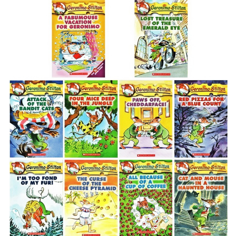 老鼠记者1-10册英文原版 Geronimo Stilton全彩漫画 学乐分级阅读 儿童探险小说章节桥梁书7-10岁 美国小学读物 又日新