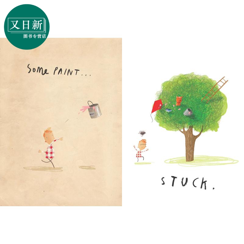 Oliver Jeffers 奥利弗·杰弗斯 卡住了 A Little Stuck 获奖作家 低幼亲子启蒙绘本 纸板书 英文原版 3-6岁 - 图2