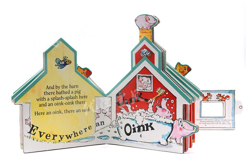 英文原版迷你屋系列 老麦克唐纳家的谷仓Mini House Old MacDonald's Barn 造型书 王老先生有块地 纸板玩具书创意图书抖音同 - 图3