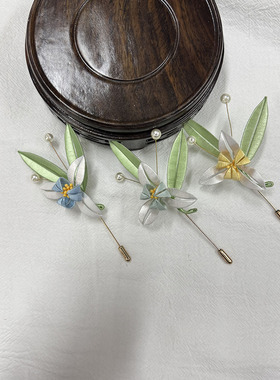 非遗缠花兰花胸针古风百搭