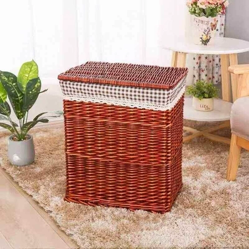 Грязная корзина для одежды, загорелая виноградная корзина FBL Грязная корзина Грязная одежда, ствол прачечной с крышкой, игра в одежду, чтобы собрать корзину ивы