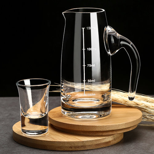 高端白酒杯分酒器套装家用轻奢小酒杯一口杯酒盅子弹杯玻璃酒具 - 图1