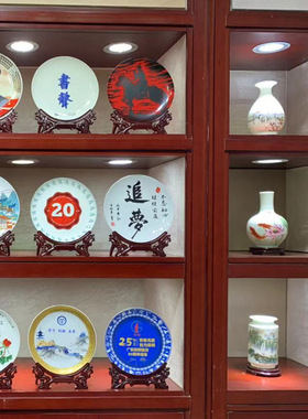 厂家直供景德镇陶瓷工艺盘摆件中式家居客厅装饰盘青花瓷盘定 制