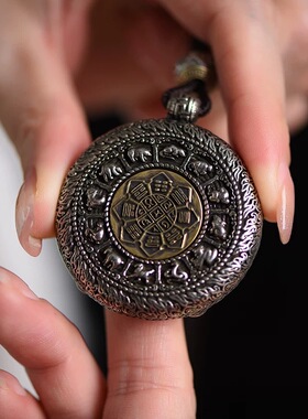 朱砂山鬼花钱吊坠转运珠本命年生肖兔挂件镜面唐卡男女款项链挂件