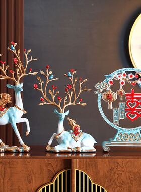 婚庆情侣鹿摆件家居装饰品结婚新婚礼物送闺蜜乔迁新居礼品送朋友