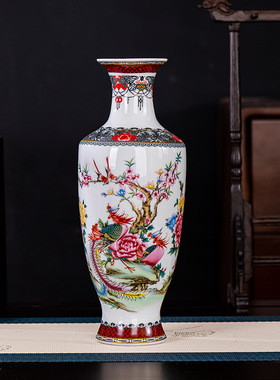 景德镇陶瓷三件套花瓶客厅家居装饰摆件酒柜玄关博古架创意摆设品