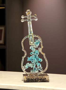 透明招财鹿摆件高档办公室家居酒柜玄关装饰品客厅电视柜现代摆设