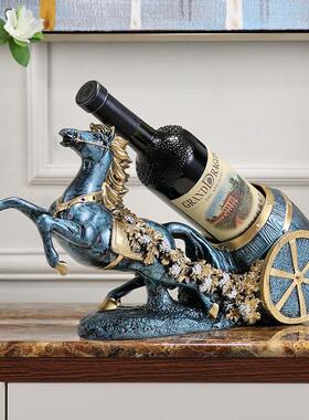 欧式创意复古葡萄红酒架摆件酒柜装饰品摆设现代家用酒瓶展示架子