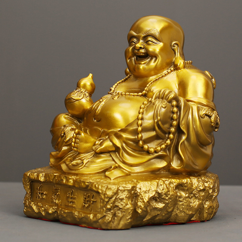和气生财笑佛黄铜摆件工艺品居家客厅供奉办公室店铺桌面铜装饰品 - 图1