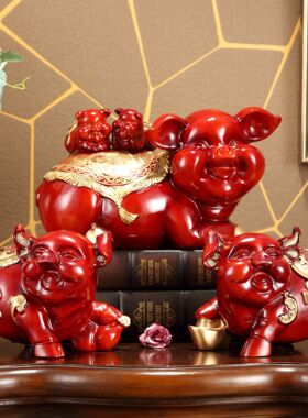 创意金猪存钱罐大号成人儿童储蓄罐客厅酒柜玄关装饰摆件开业礼品