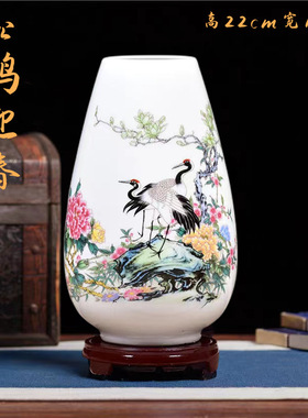 现代新中式陶瓷花瓶客厅书房桌面水培插花器摆件家居装饰品小摆设