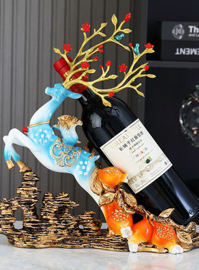 创意麋鹿红酒架摆件家用客厅酒柜装饰品现代轻奢摆件高档新居礼品