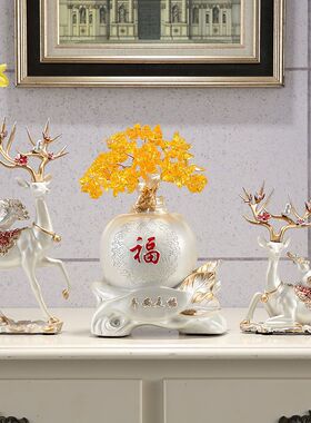 招财鹿摆件家居玄关酒柜装饰品客厅创意摆设乔迁新居礼品结婚礼物