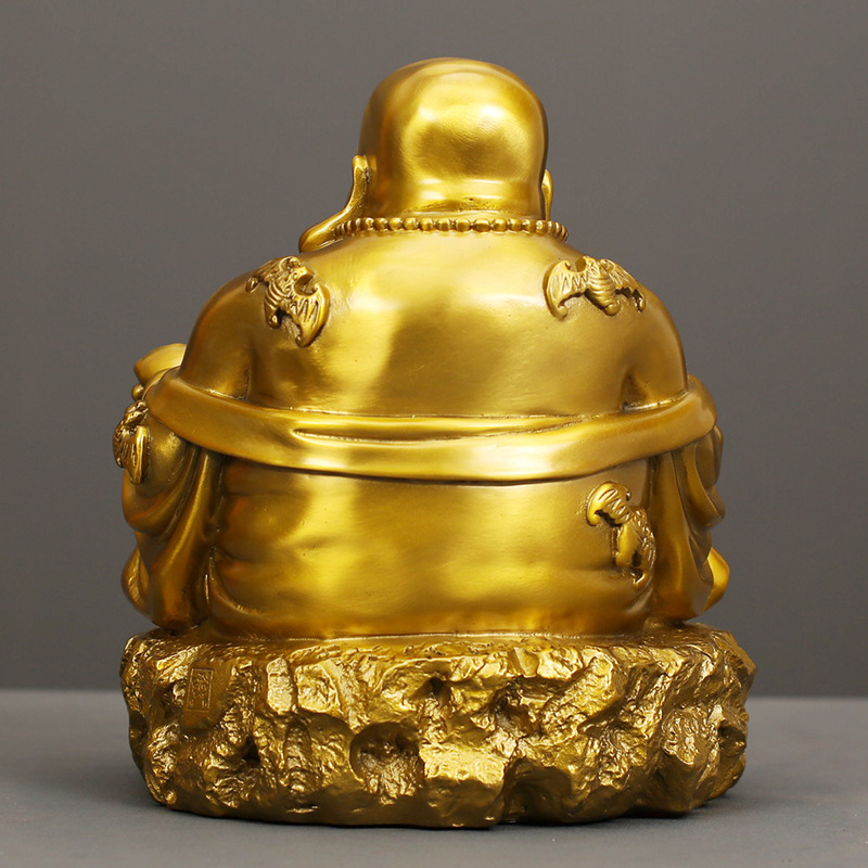 和气生财笑佛黄铜摆件工艺品居家客厅供奉办公室店铺桌面铜装饰品 - 图2